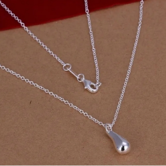 925 Sterling Silver Waterdrop Jewelry Set Bracelet Necklace Earrings Ring - Picture 8 of 16